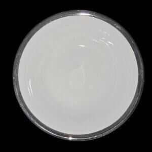 Set of 2 Grindley White Ironstone 5” Bowls Satin Finish Silver Rim England